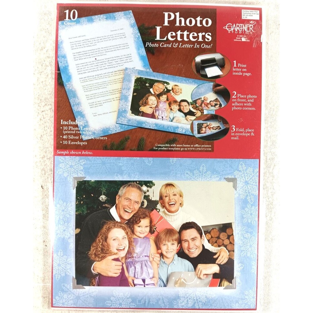 Craft Christmas Photo Letters and Envelopes Pack of 10 by Gartner Studios